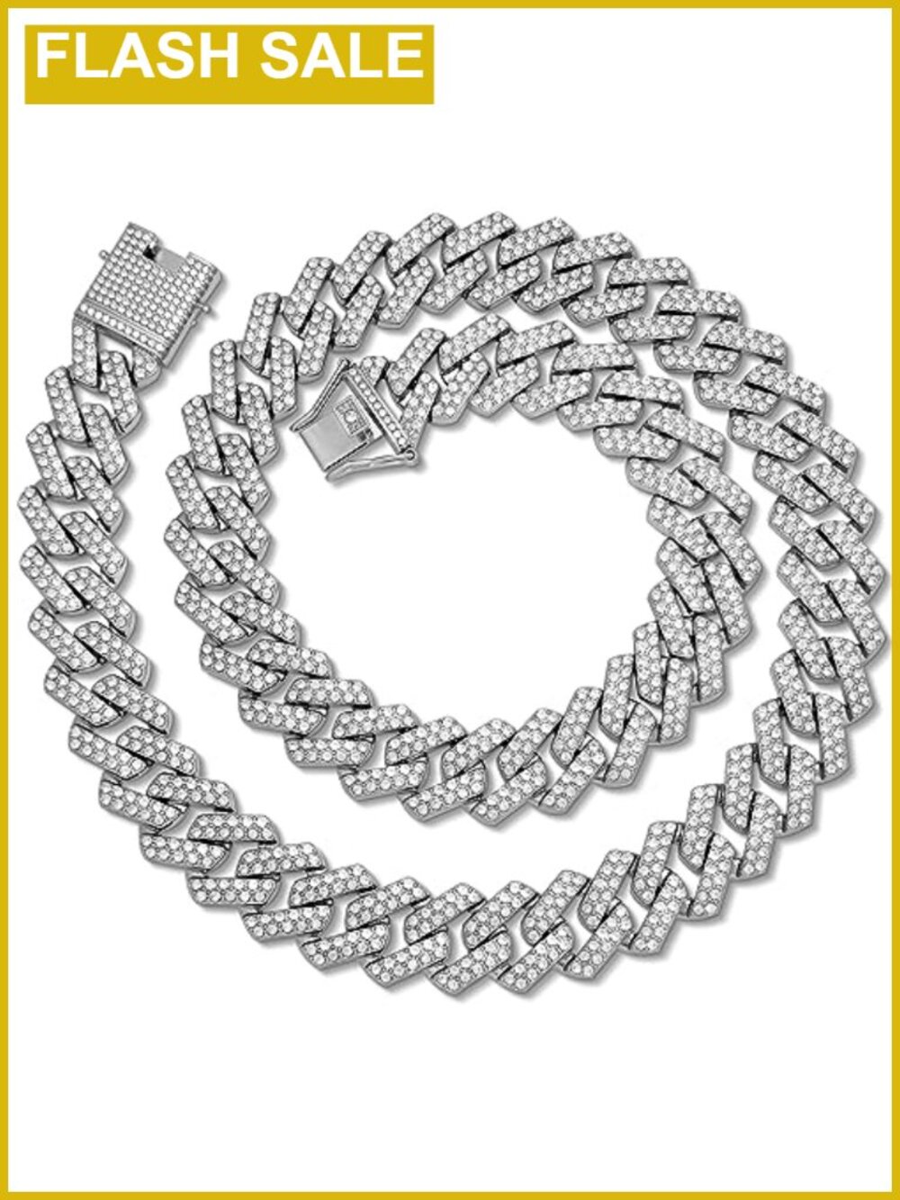 Mens Cuban Link Chain Necklace 20MM Diamond Cut Iced Out Hip Hop